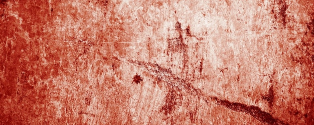 Photo panoramic red wall grunge texture abstract scary concrete horror cement for background