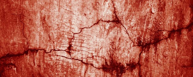 Panoramic red wall grunge texture Abstract scary concrete Horror cement for background