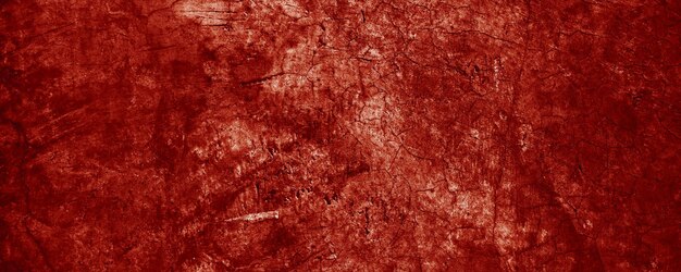 Photo panoramic red wall grunge texture abstract scary concrete horror cement for background