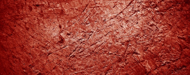 Panoramic red wall grunge texture Abstract scary concrete Horror cement for background