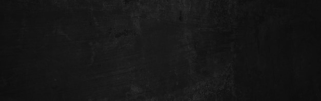 Photo panoramic scary dark walls slightly light black concrete cement texture for background