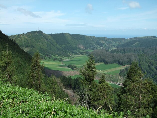 アゾール諸島のパノラマ景色