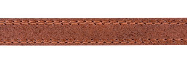 Photo panoramic shot of brown belt against white background