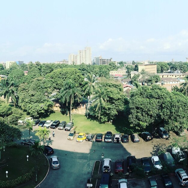 Panoramic shot of cityscape against sky