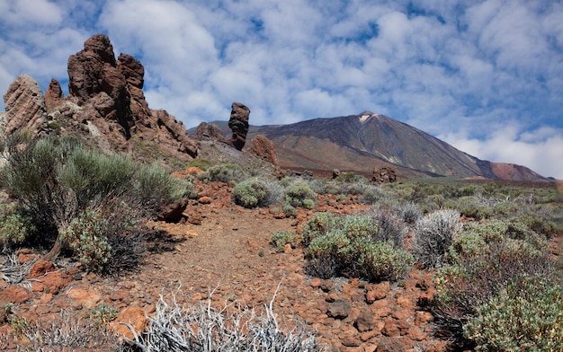 Panoramic shot at the foot of Mount Teide. Tenerife island.