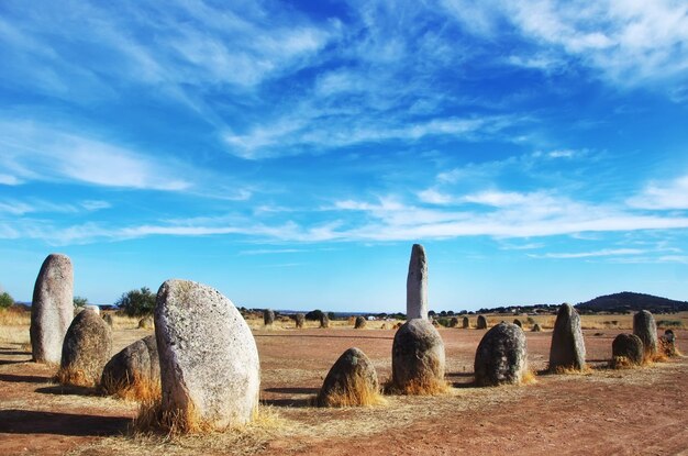 Photo panoramic shot of landscape against sky