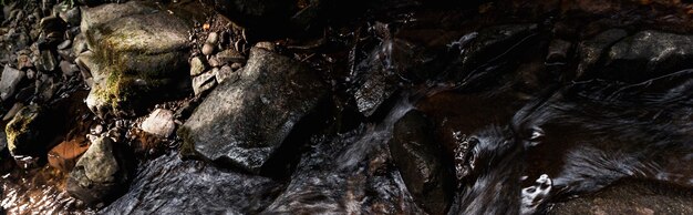 panoramic shot river flowing wet