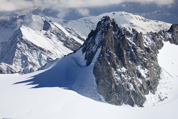 Panoramic shot of snow covered mountain