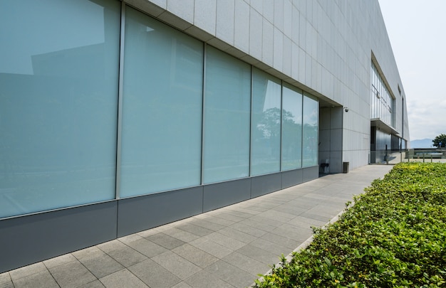 Panoramic skyline and buildings with empty concrete square floor in shenzhen,china