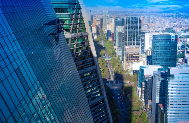 Panoramic skyline view of Mexico City business and Financial center close to Paseo De Reforma