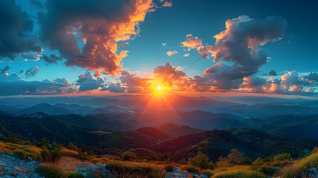 Panoramic Sunset Sky with Clouds Background UltraSharp