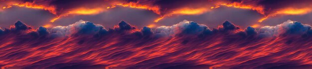 パステル ピンクと紫の色の夕焼けの聖霊降臨祭の雲とパノラマの夕焼け空
