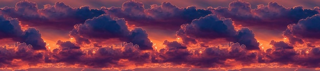 Panoramic sunset sky with pastel pink and purple colors sunset whit clouds