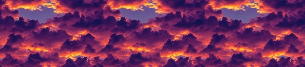 Panoramic sunset sky with pastel pink and purple colors sunset whit clouds