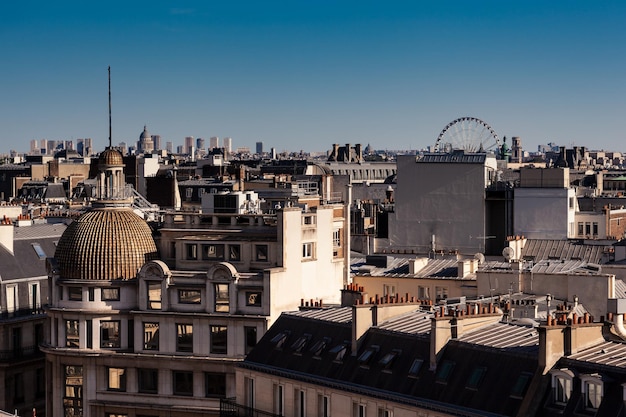 Panoramic top view of Paris