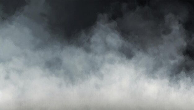 Photo panoramic view of the abstract fog or smoke move on black background white cloudiness mist