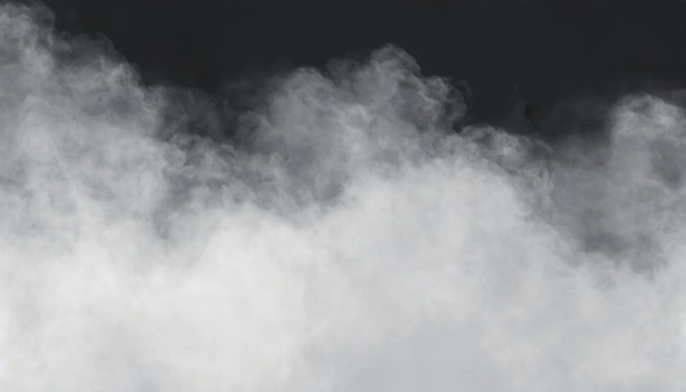 Photo panoramic view of the abstract fog or smoke move on black background white cloudiness mist