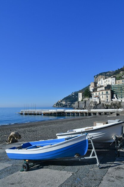 Panoramic view of the Amalfi coast in the province of Salerno Italy