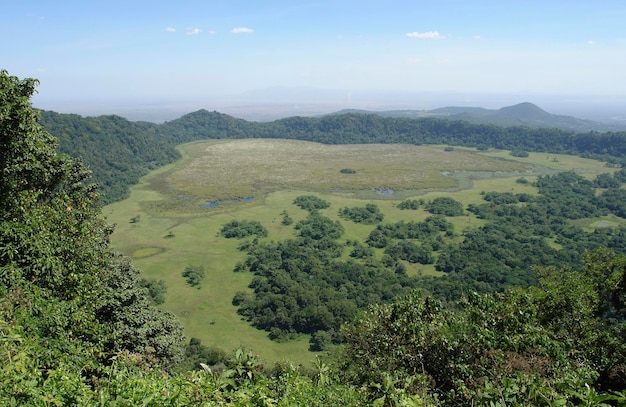 panoramic view over Arusha National Park