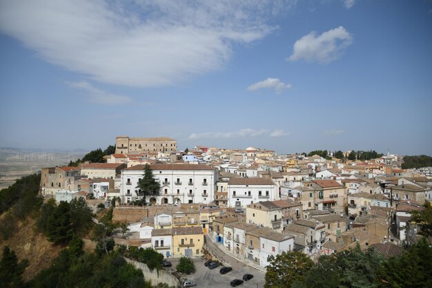 Panoramic view of Ascoli Satriano an old town in the province of Foggia Italy