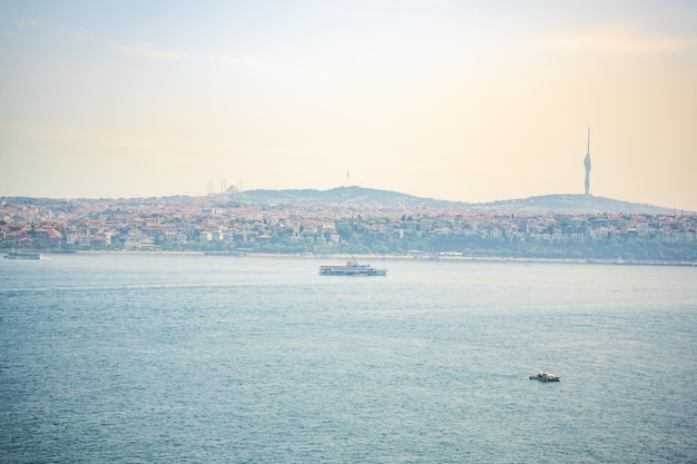 Vista panoramica del lato asiatico o anatolico di istanbul, compresi i distretti di kadikoy e uskudar f