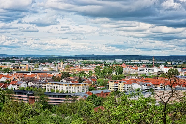 Panoramic view on Bamberg city center in Bamberg, in Upper Franconia in Germany.