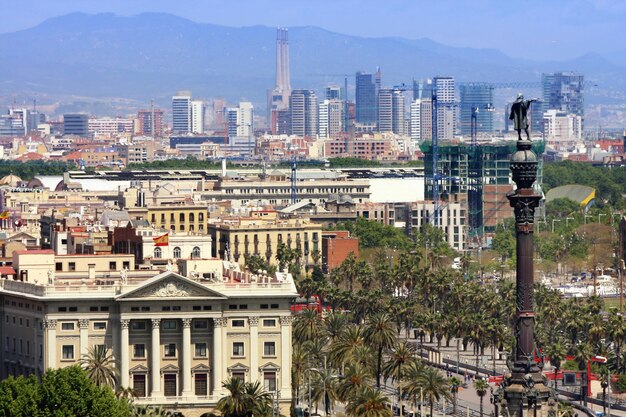 Photo panoramic view of barcelona