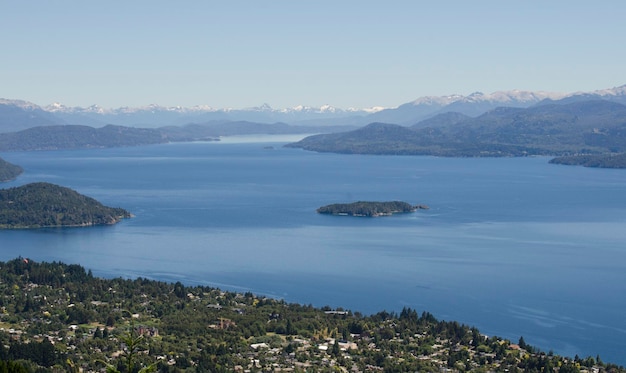 Panoramic view of Bariloche and the lakes that surround it Nahuel Huapi and El Moreno