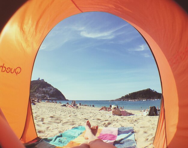 Panoramic view of beach against sky