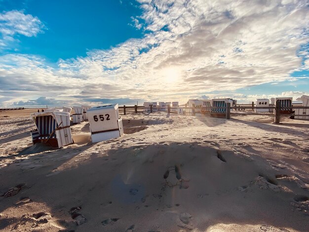 Panoramic view of beach against sky