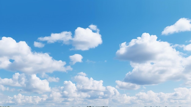 panoramic view of blue sky with soft clouds