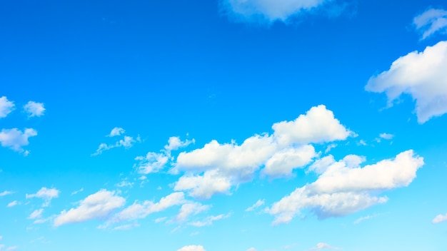 Panoramic view of blue sky with white clouds, may be used as background