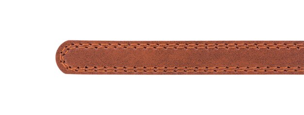 Photo panoramic view of brown belt over white background