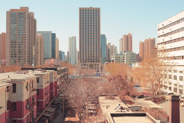 Foto vista panoramica degli edifici della città contro il cielo