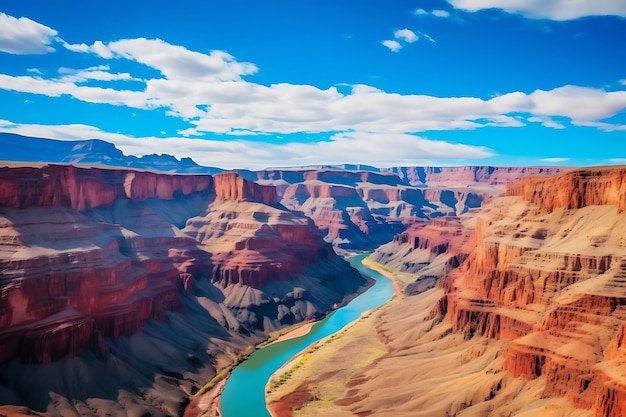 Panoramic view of a canyon under the sky