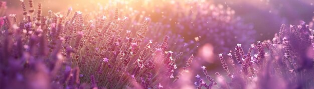 Foto una vista panoramica di un affascinante campo di lavanda in piena fioritura