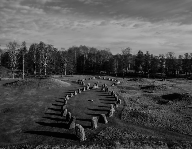 Photo panoramic view of cemetery against sky