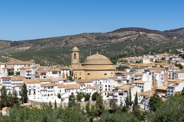 Panoramic view of the Church of the Incarnation in Montefrio Granada Spain