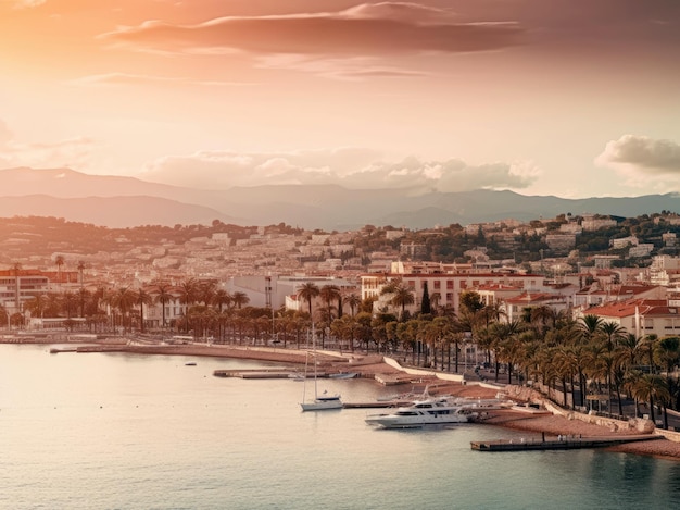 Panoramic view of the city of Cannes France