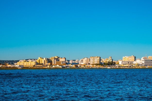 Panoramic view of City of Faro from the Sea.