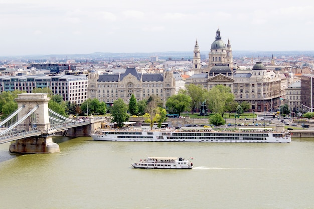 Panoramic view of the city and river.Budapest. Hungary.