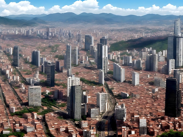 Foto una vista panoramica di un paesaggio urbano colombiano