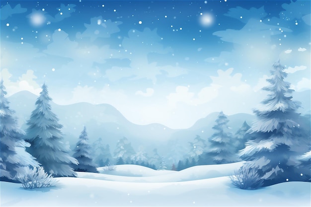 Панорамный вид на покрытые морозом деревья в снежных заносах Волшебный зимний лес