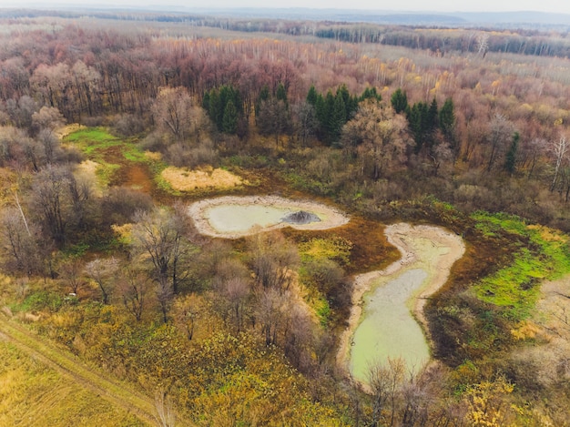 Panoramic view of damaged landscape