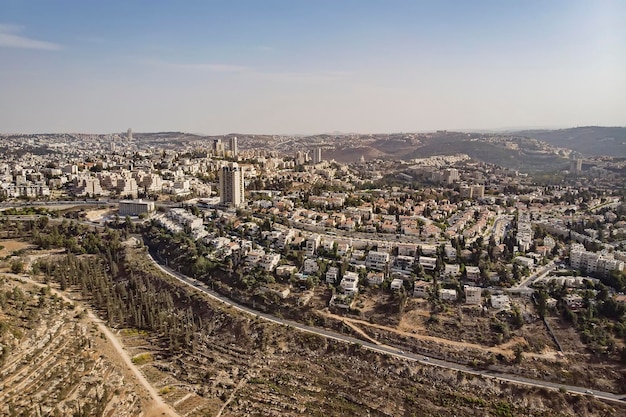 Panoramic view of the edge of Jerusalem Top view at the suburbs of Jerusalem JERUSALEM ISRAEL 24 October 2018