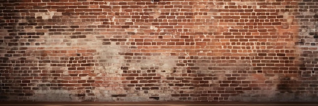 Panoramic view of empty old red brick wall