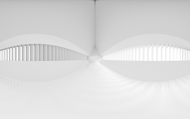 Панорамный вид на пустую комнату 3d-рендеринга