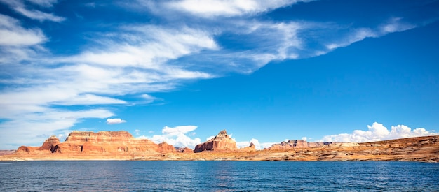 Panoramic view of the famous Lake Powell, Page, USA