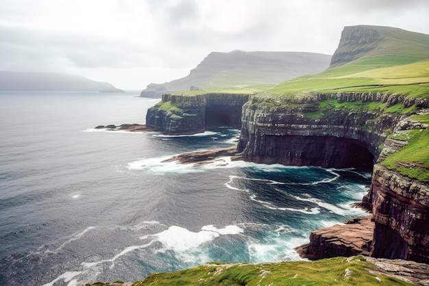 Panoramic view of the Faroe Islands Generative AI