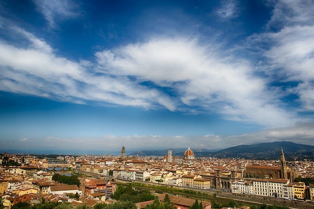 Panoramic view of Florence city in Italy.